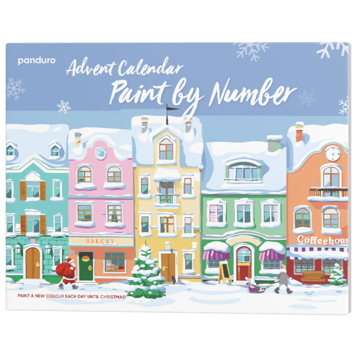 Adventskalender Paint by number / måla efter nummer, 25×28 cm + 24 färger & 3 penslar