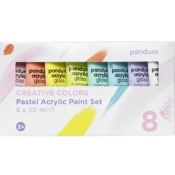Akrylfärg för målarglada barn, 8×30 ml härliga pastellfärger