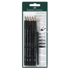 Akvarellgrafitpennor 5p+pensel