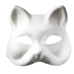 Ansiktsmask katt, kattmask av formpressad papp 18×18 cm