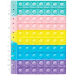 Anteckningsbok Pop it – framsida med färgglada fidget toy pop its! 16×20 cm, 90 ark