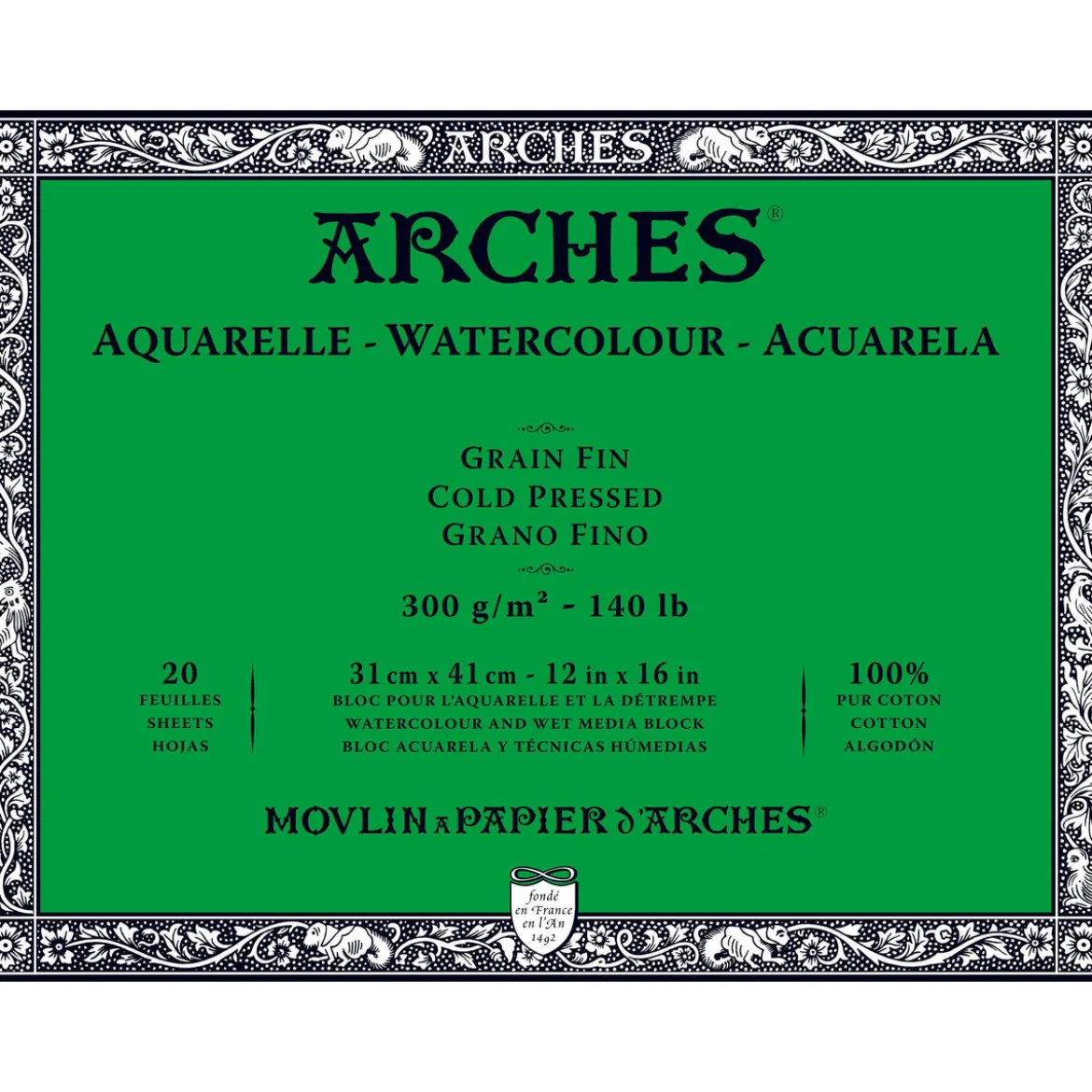 Arches akv.block GF 31x41 300g