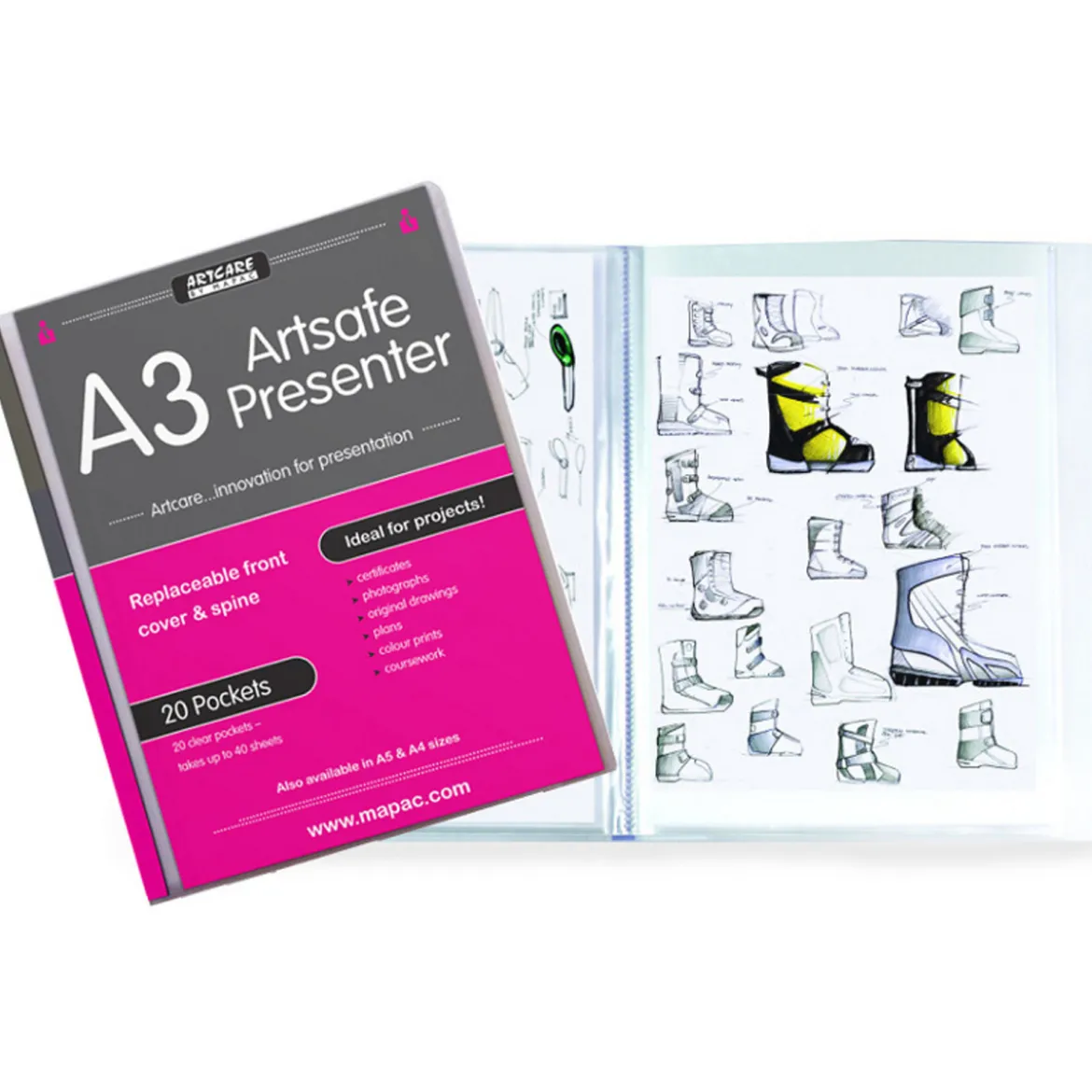 Artsafe plastficksmapp A3