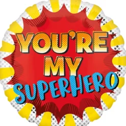 Ballong Ø35 cm – färgglad ballong med texten "You´re my superhero"