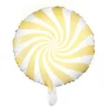 Ballong Ø35 cm – vit ballong med gul virvel / swirl