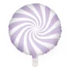 Ballong Ø35 cm – vit ballong med lila virvel / swirl