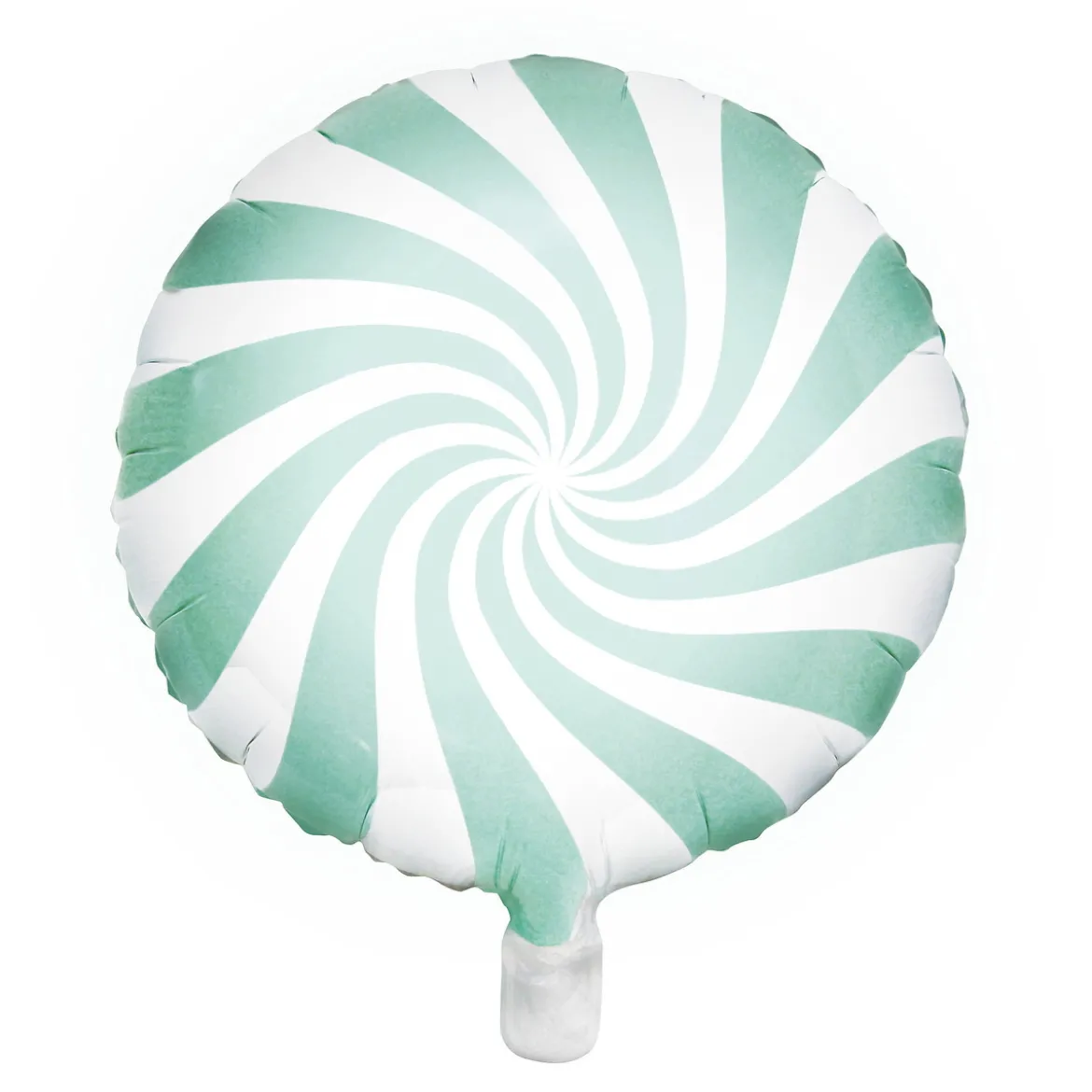Ballong Ø35 cm – vit ballong med mintgrön virvel / swirl