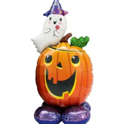Ballong glada pumpan & spöket 70×142 cm – perfekt för halloween-festen