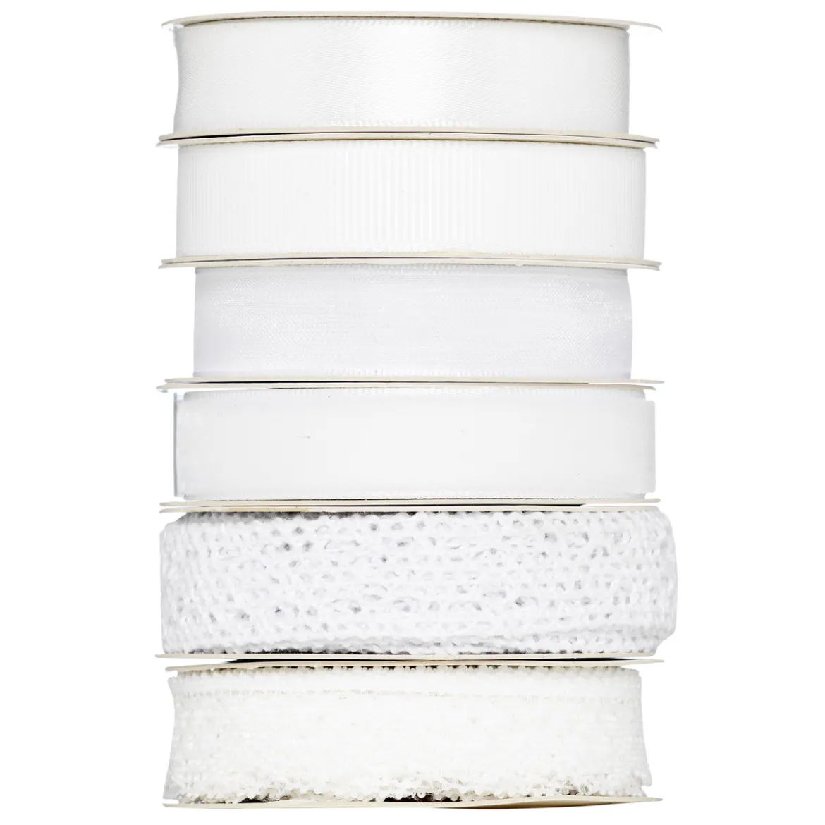 Bandmix i vitt, 12 mm breda och 2 meter långa – 6-pack