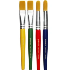 Barnpenslar 4-pack med tjockt skaft och syntetborst