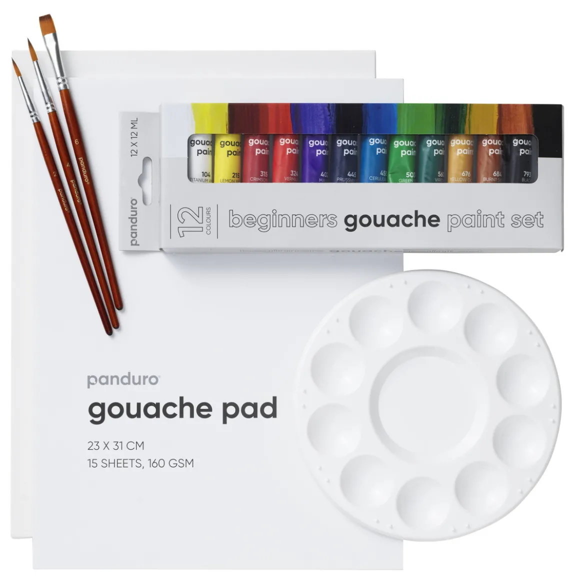 Beginners Gouache Kit, allt för nybörjaren som vill börja måla med gouachefärg