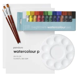 Beginners Watercolour Kit, allt för nybörjaren som vill börja måla med akvarellfärg