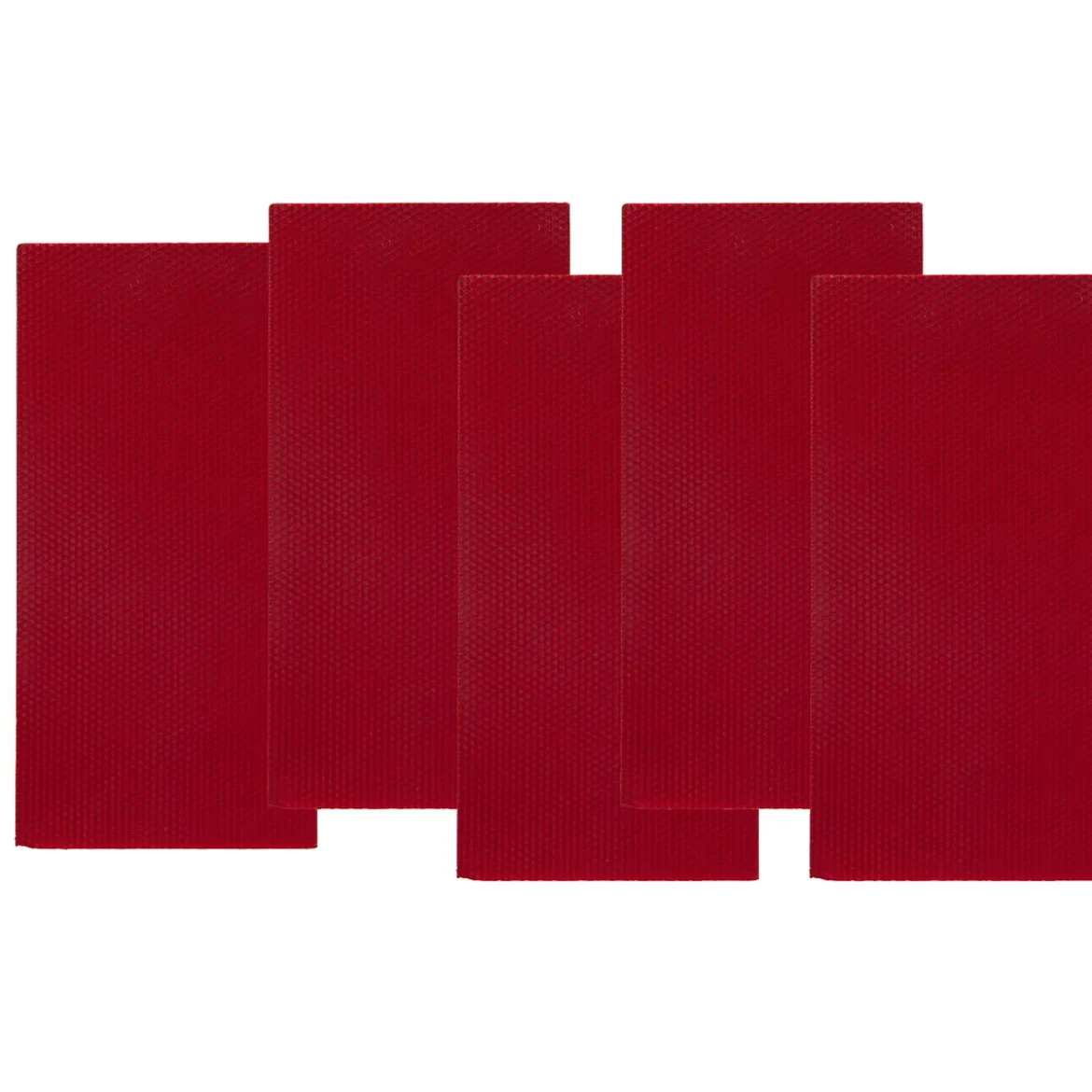 Bivaxkakor för ljustillverkning, 5 st. röda ark, färg nr 12 – 19,5×34 cm