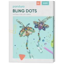Bling Dots Kit, pärla 2 vackra nattfjärilar med gnistrande pärlsvansar!