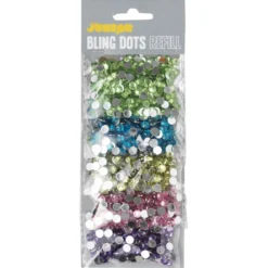 Bling Dots Refill Facetted Ø6 mm – 5 påsar transparenta bling dots med silverbotten
