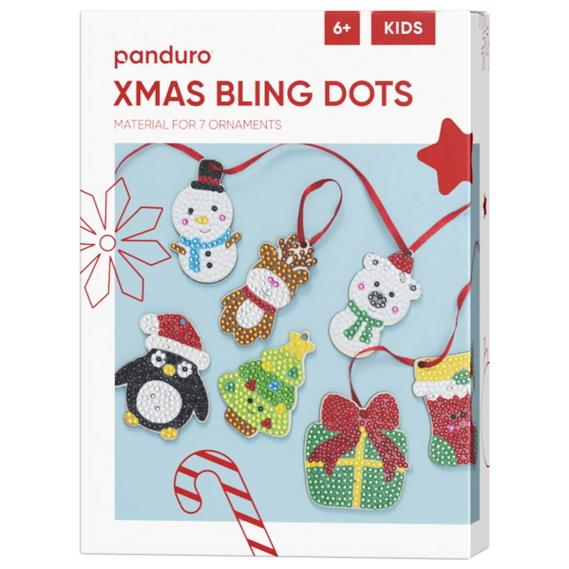Bling Dots Xmas, pärla 7 fina julgransdekorationer med upphängning