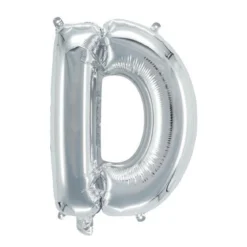 Bokstavsballong D silver 32 cm