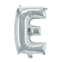Bokstavsballong E silver 32 cm