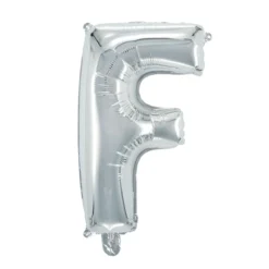 Bokstavsballong F silver 32 cm