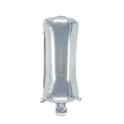Bokstavsballong I silver 32 cm