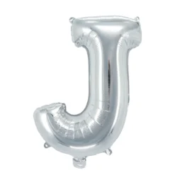 Bokstavsballong J silver 32 cm
