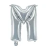 Bokstavsballong M silver 32 cm
