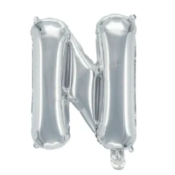 Bokstavsballong N silver 32 cm