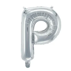 Bokstavsballong P silver 32 cm