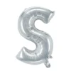 Bokstavsballong S silver 32 cm