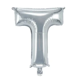 Bokstavsballong T silver 32 cm