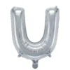 Bokstavsballong U silver 32 cm
