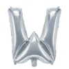 Bokstavsballong W silver 32 cm