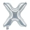 Bokstavsballong X silver 32 cm