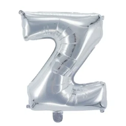 Bokstavsballong Z silver 32 cm