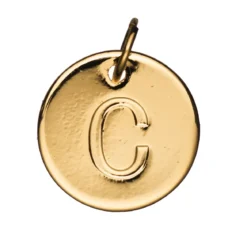 Bokstavshänge cirkel C – Ø12 mm, mässing pläterat med 9 karat guld