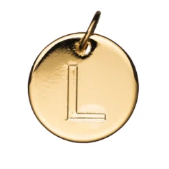 Bokstavshänge cirkel L – Ø12 mm, mässing pläterat med 9 karat guld