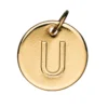 Bokstavshänge cirkel U – Ø12 mm, mässing pläterat med 9 karat guld