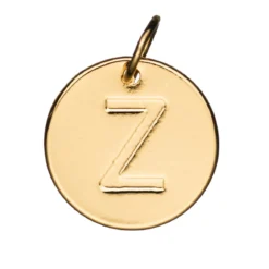 Bokstavshänge cirkel Z – Ø12 mm, mässing pläterat med 9 karat guld