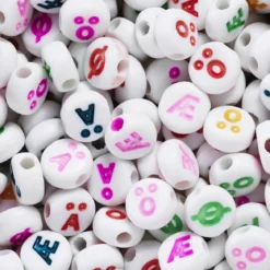 Bokstavspärlor 100-pack med färgade bokstäver – Å, Ä, Ö, Æ, Ø