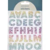 Bokstäver klistermärken A-Z glitter rainbow – sammanlagt 50 alfabet stickers, 23 mm höga