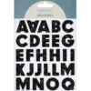 Bokstäver klistermärken A-Z glitter svart – sammanlagt 50 alfabet stickers, 23 mm höga