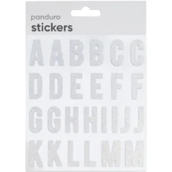 Bokstäver klistermärken A-Z iriserande guldtoner, 52 alfabet-stickers, 25 mm längd