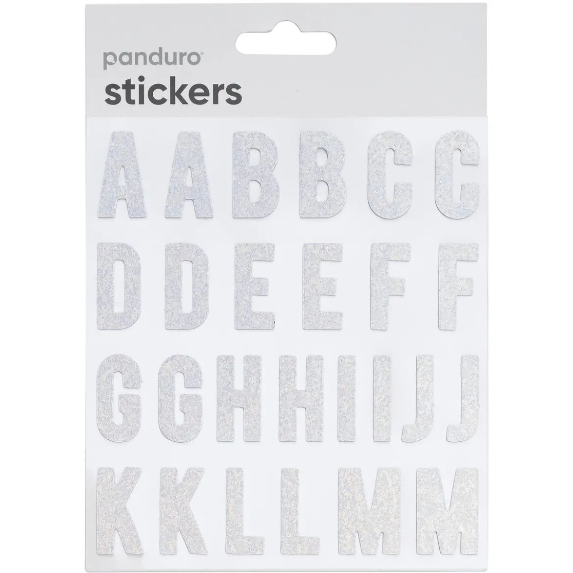 Bokstäver klistermärken A-Z iriserande guldtoner, 52 alfabet-stickers, 25 mm längd