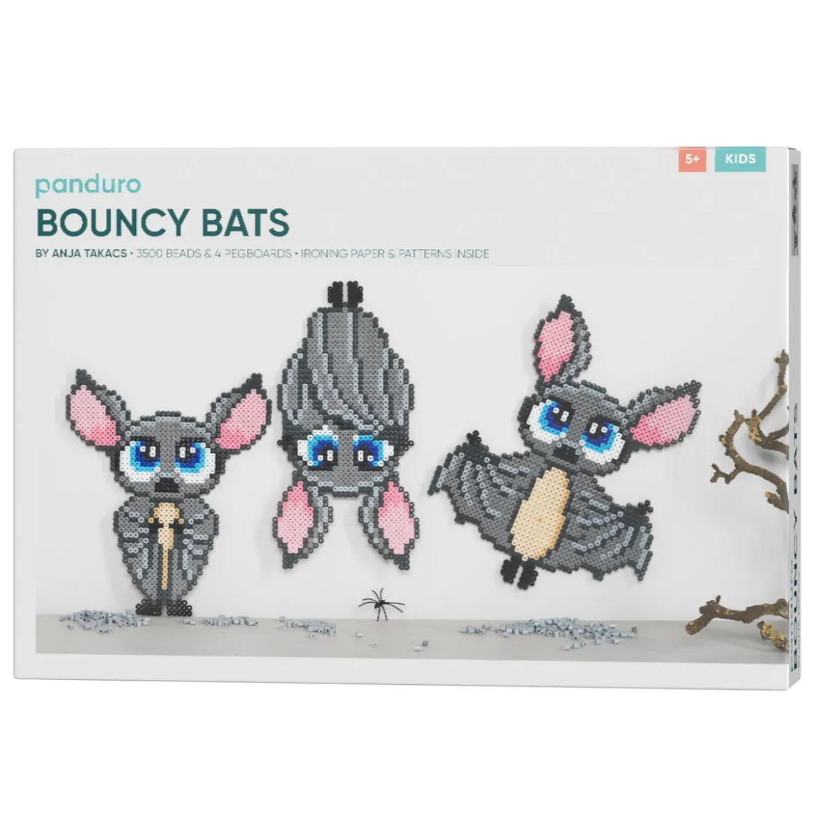 Bouncy Bats by Anja Takacs, pärla tre söta fladdermöss till Halloween! L. 25–27 cm