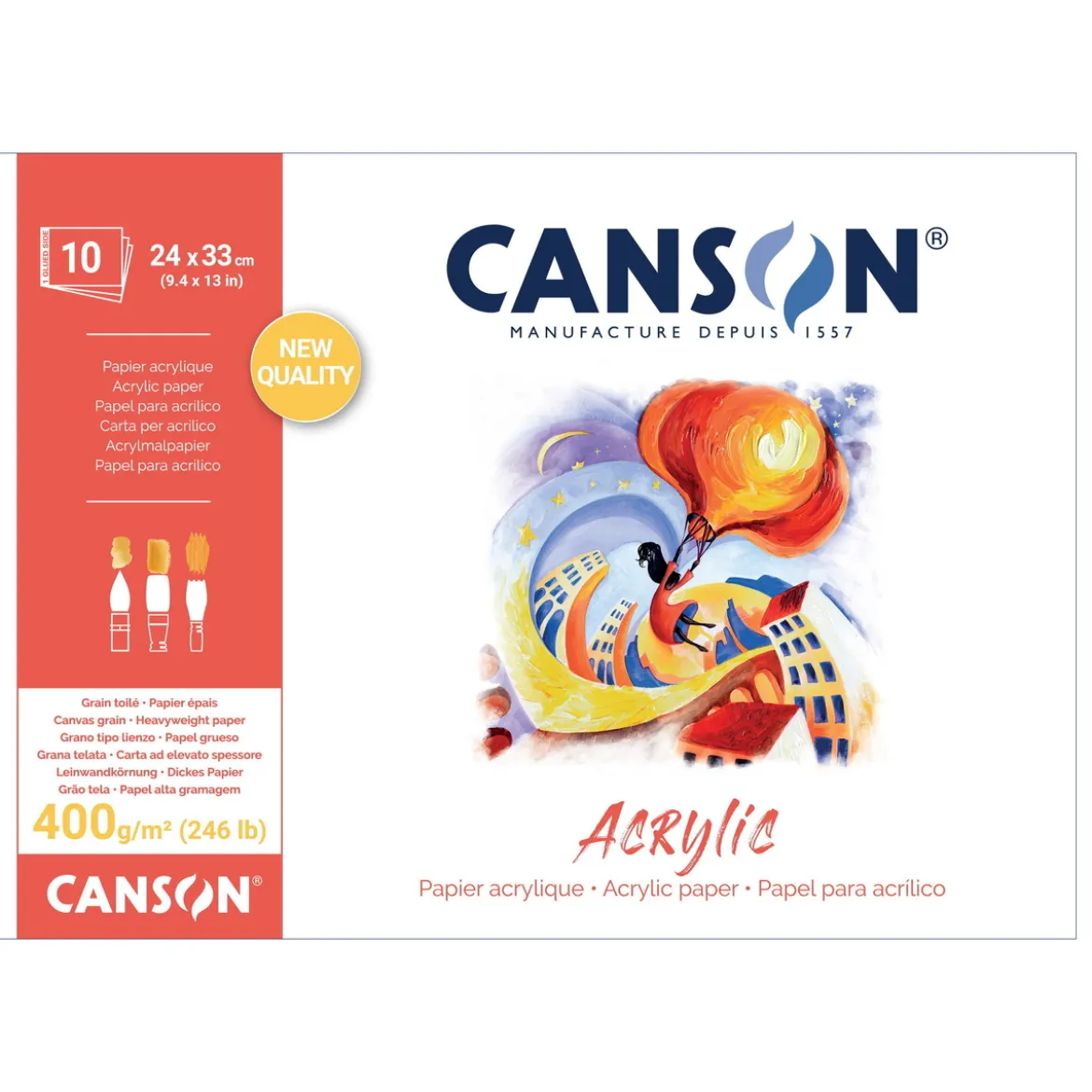 Canson Acrylic akrylblock 24×33 cm,10 ark, 400 g/m²