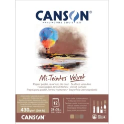 Canson Mi-Teintes Velvet pastellblock Brown Tones, 24×32 cm, 12 ark, 430 g/m²