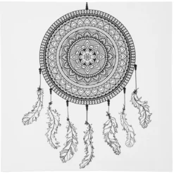 Canvas med tryckt motiv – dreamcatcher / drömfångare 30×30 cm