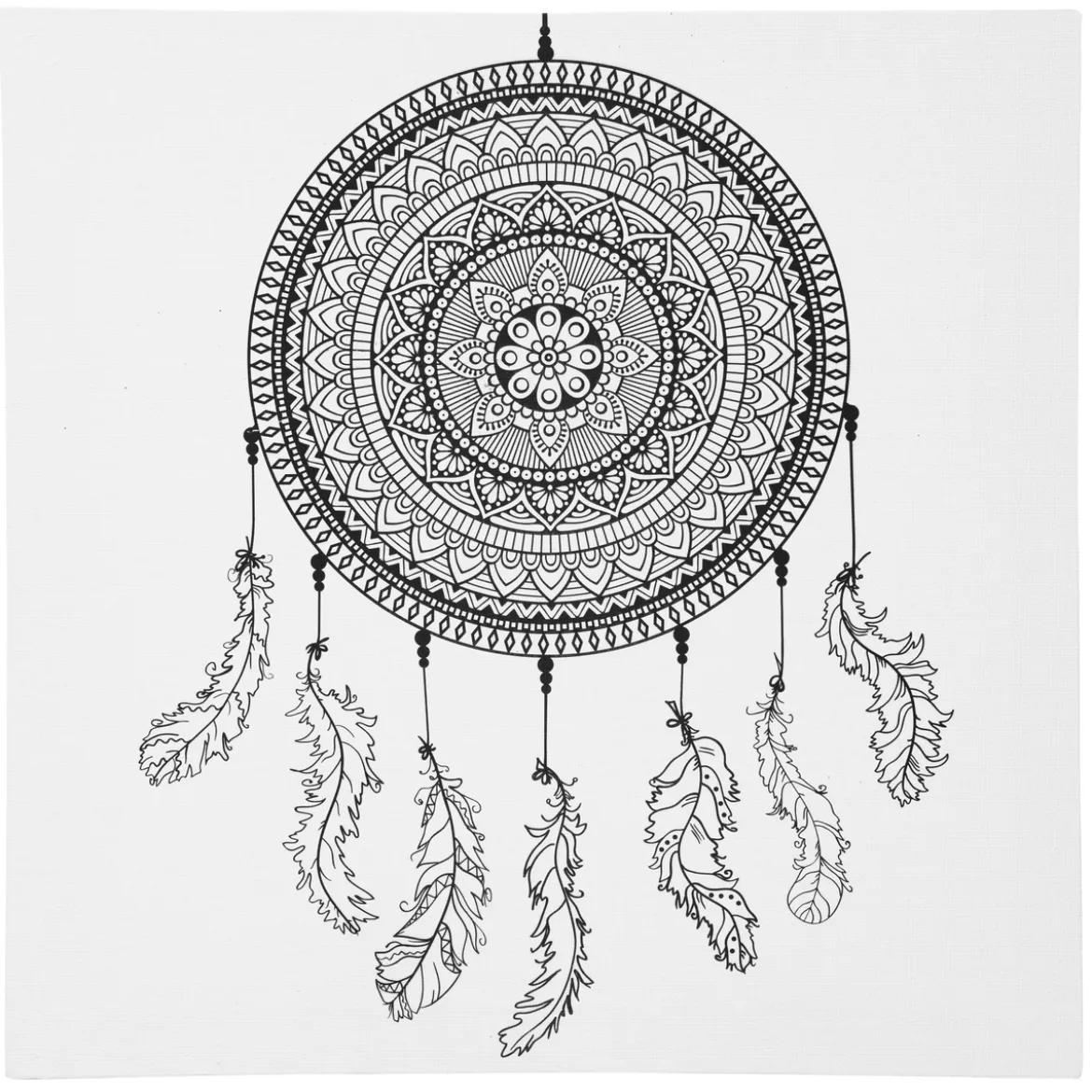 Canvas med tryckt motiv – dreamcatcher / drömfångare 30×30 cm