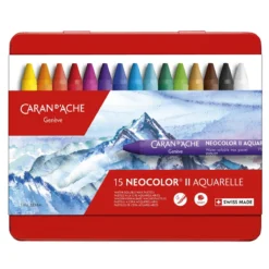 Caran d'Ache Neocolor II – 15 vattenlösliga akvarellkritor av högsta kvalitet