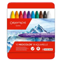 Caran d'Ache Neocolor II – 10 vattenlösliga akvarellkritor av högsta kvalitet